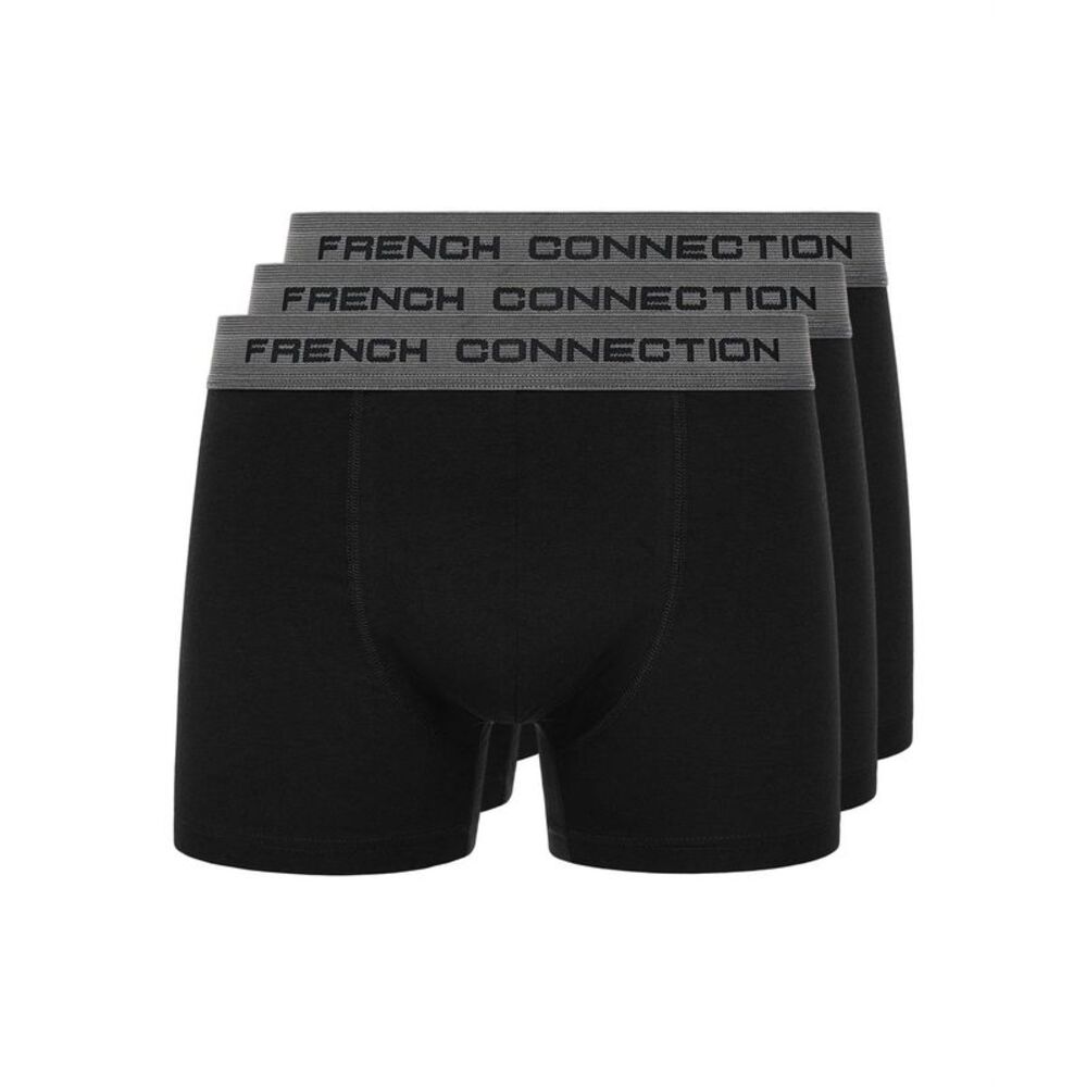 French Connection Mens FC31 Boxer Shorts (Pack of 3) / Black/Gray